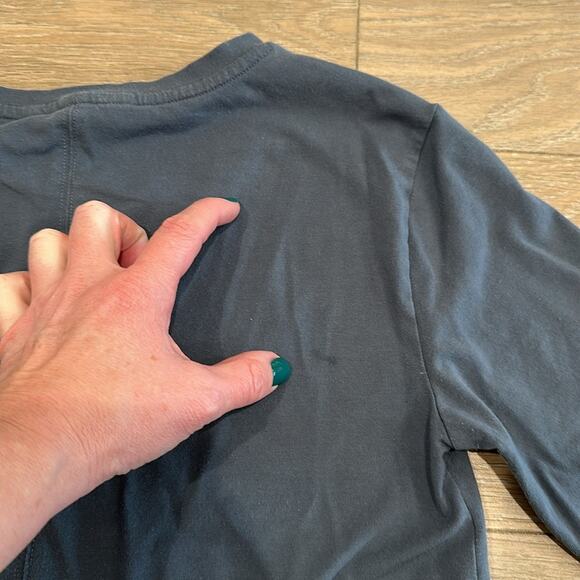 ATHLETA‎ Blue Gray Essential V Neck Cotton Casual Long Sleeve Shirt Top Size XXS - Picture 10 of 12